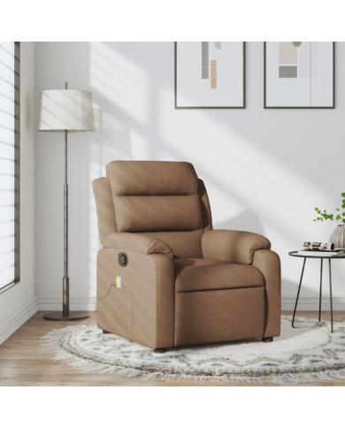 Fauteuil de massage inclinable Marron Tissu | Mobilier & Déco