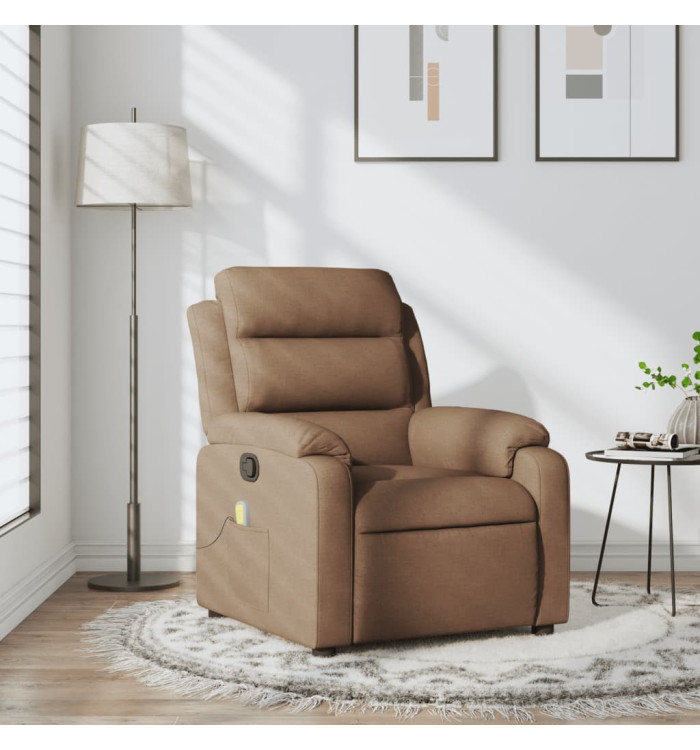 Fauteuil de massage inclinable Marron Tissu | Mobilier & Déco