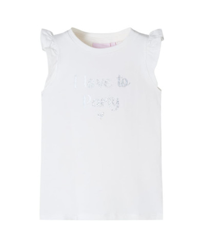 T-shirt enfants avec manches à volants blanc 104 | Mobilier & Déco
