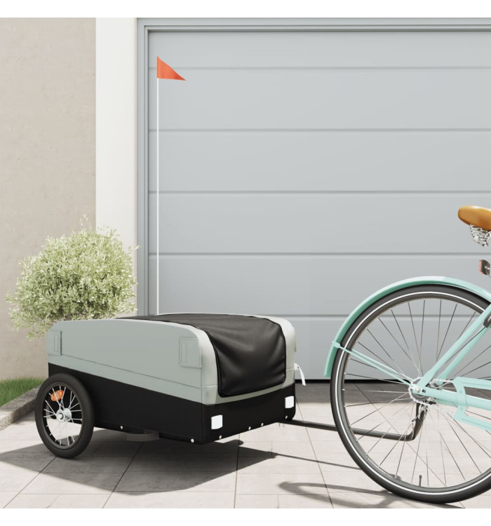 Remorque de vélo noir et gris 45 kg fer | Mobilier & Déco