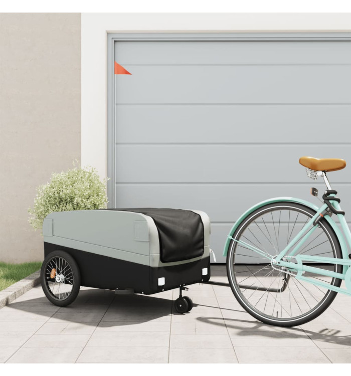 Remorque de vélo noir et gris 45 kg fer | Mobilier & Déco