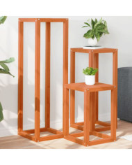 Supports pour plantes 3 pcs marron cire bois de pin massif | Mobilier & Déco