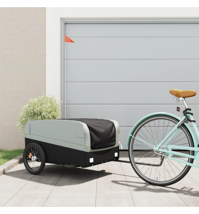 Remorque de vélo noir et gris 45 kg fer | Mobilier & Déco