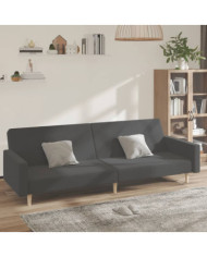 Canapé-lit à 2 places gris foncé tissu | Mobilier & Déco