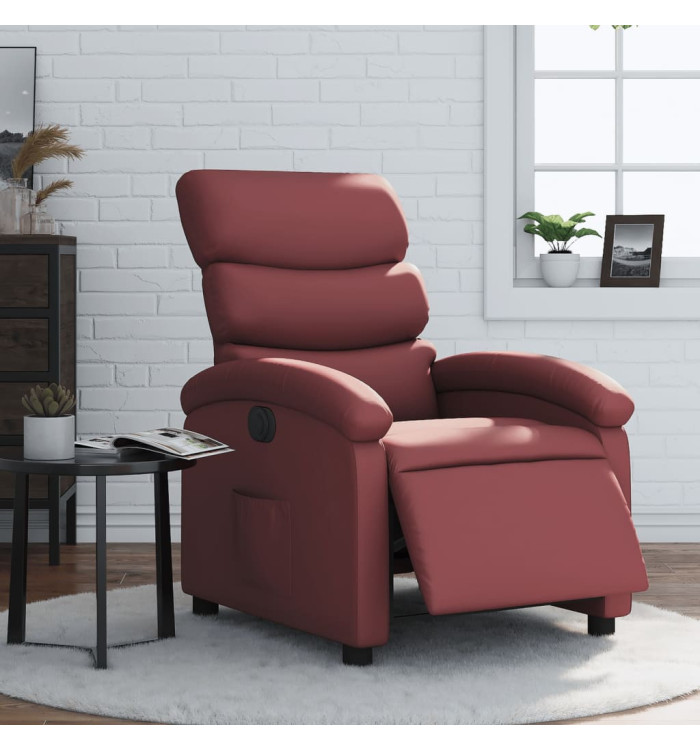 Fauteuil inclinable électrique Rouge bordeaux Similicuir | Mobilier & Déco