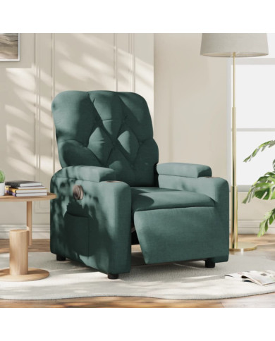 Fauteuil inclinable électrique Vert foncé Tissu | Mobilier & Déco