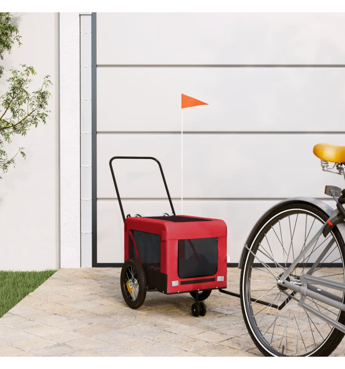 Remorque de vélo pour animaux de compagnie rouge et noir | Mobilier & Déco
