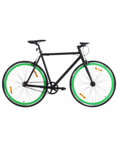 Vélo à pignon fixe noir et vert 700c 59 cm | Mobilier & Déco