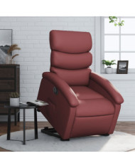 Fauteuil inclinable électrique rouge bordeaux similicuir | Mobilier & Déco