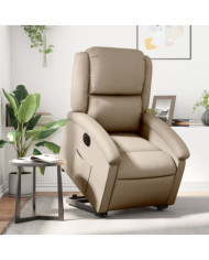 Fauteuil inclinable électrique cappuccino similicuir | Mobilier & Déco