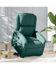 Fauteuil inclinable électrique vert foncé tissu | Mobilier & Déco