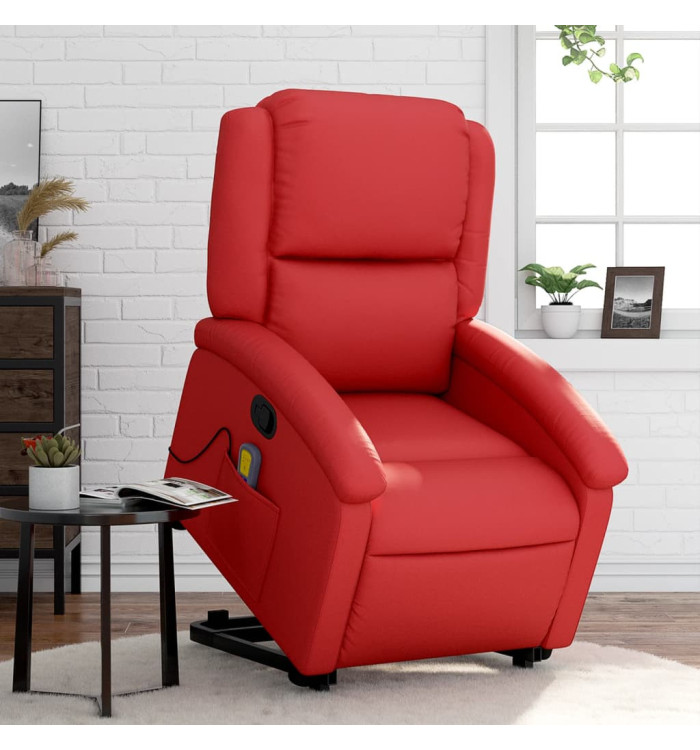 Fauteuil inclinable de massage Rouge Similicuir | Mobilier & Déco