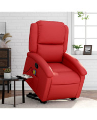 Fauteuil inclinable de massage Rouge Similicuir | Mobilier & Déco