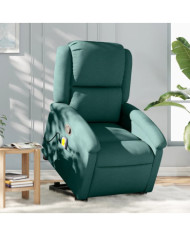 Fauteuil inclinable de massage Vert foncé Tissu | Mobilier & Déco