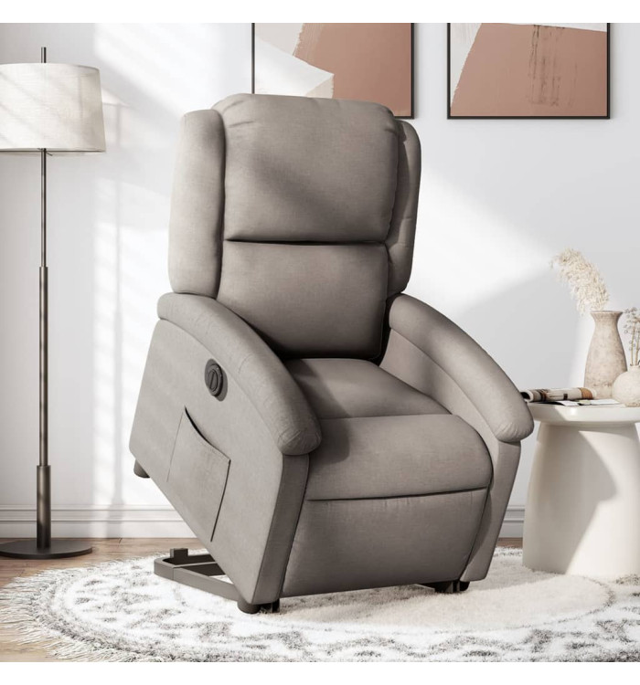 Fauteuil inclinable électrique taupe tissu | Mobilier & Déco