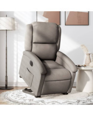 Fauteuil inclinable électrique taupe tissu | Mobilier & Déco