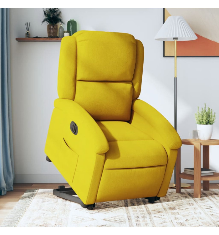 Fauteuil inclinable électrique jaune Velours | Mobilier & Déco