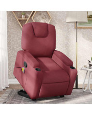 Fauteuil inclinable de massage Rouge bordeaux Tissu | Mobilier & Déco