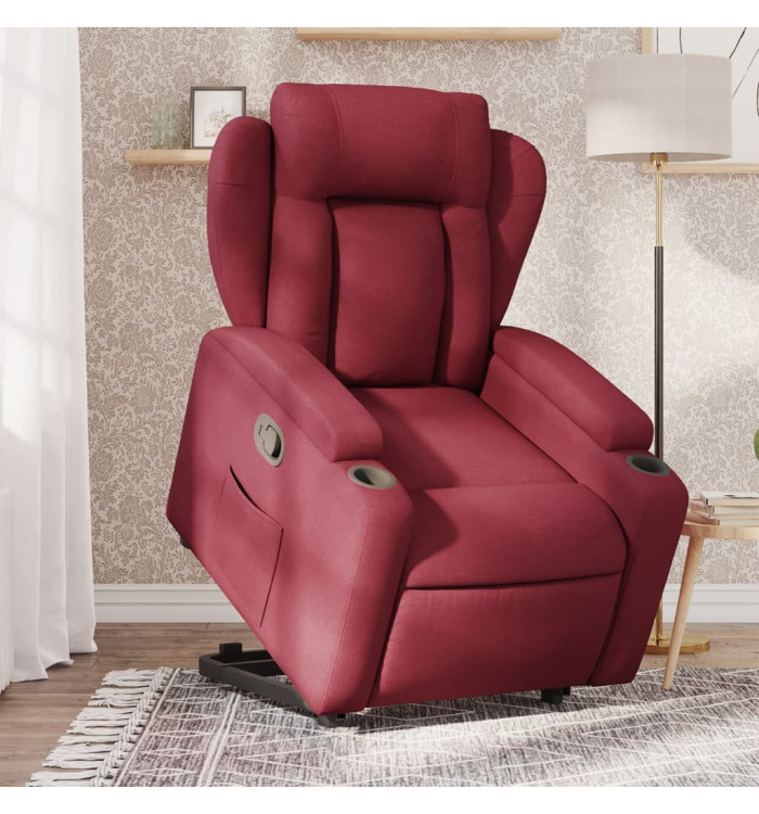 Fauteuil inclinable rouge bordeaux tissu | Mobilier & Déco