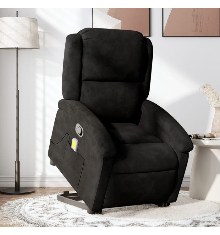 Fauteuil de massage inclinable Noir Velours | Mobilier & Déco