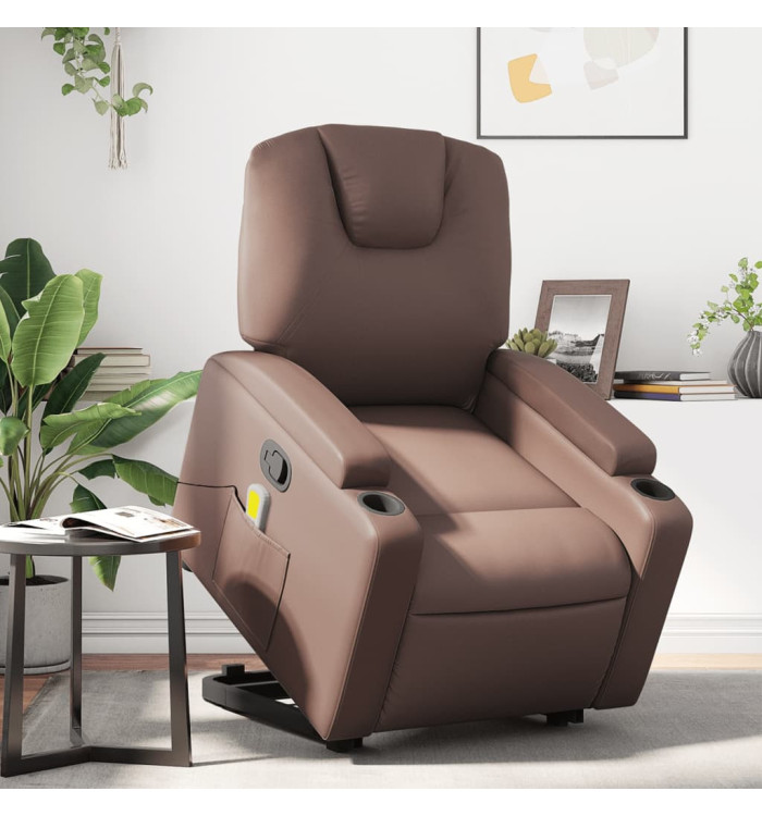 Fauteuil inclinable de massage Marron Similicuir | Mobilier & Déco