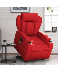 Fauteuil inclinable de massage Rouge Similicuir | Mobilier & Déco