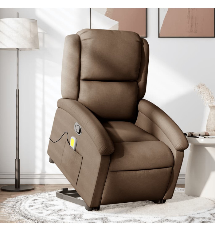 Fauteuil de massage inclinable Marron Tissu | Mobilier & Déco