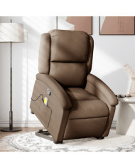 Fauteuil de massage inclinable Marron Tissu | Mobilier & Déco