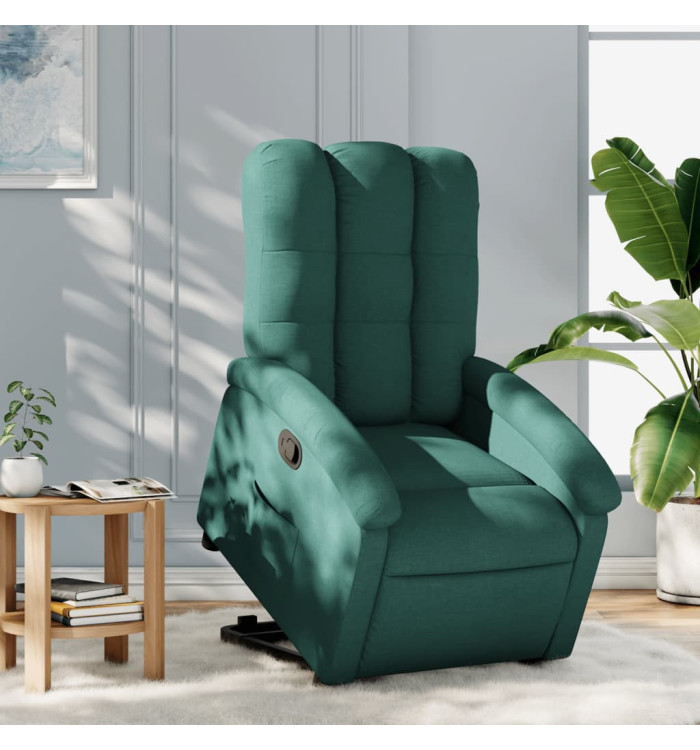 Fauteuil inclinable vert foncé tissu | Mobilier & Déco