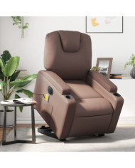 Fauteuil inclinable de massage électrique marron similicuir | Mobilier & Déco