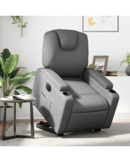 Fauteuil inclinable électrique gris similicuir | Mobilier & Déco