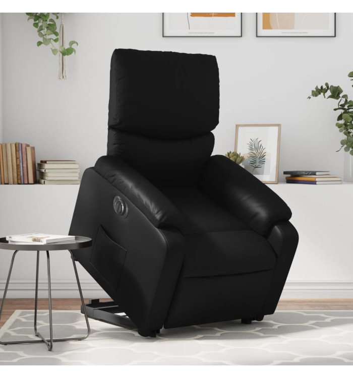 Fauteuil inclinable électrique noir similicuir | Mobilier & Déco