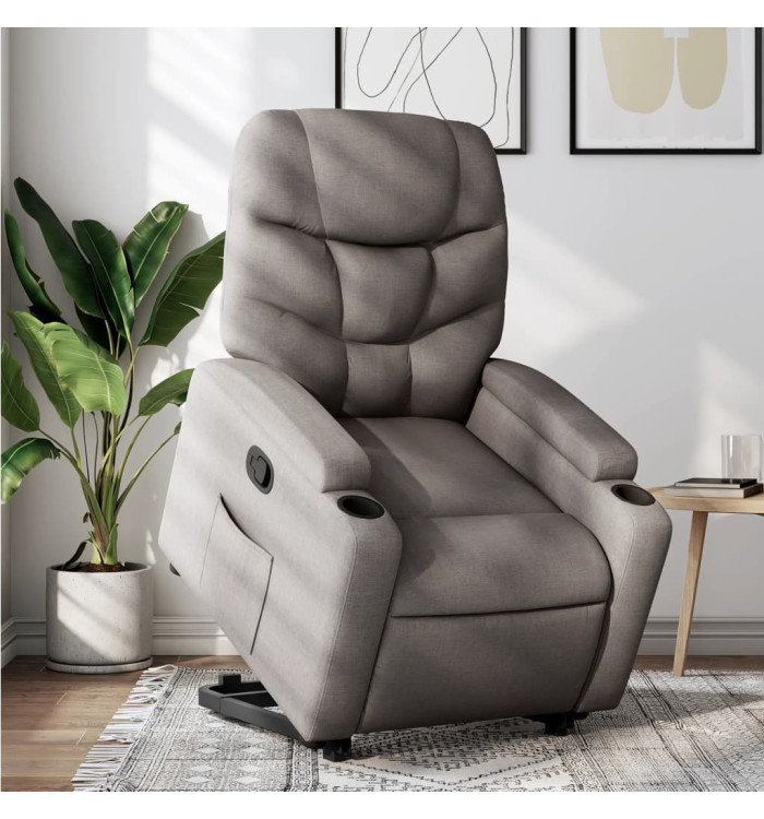 Fauteuil inclinable taupe tissu | Mobilier & Déco