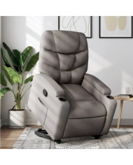 Fauteuil inclinable taupe tissu | Mobilier & Déco