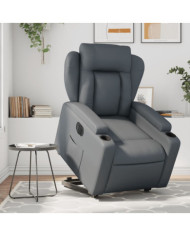Fauteuil inclinable électrique gris similicuir | Mobilier & Déco