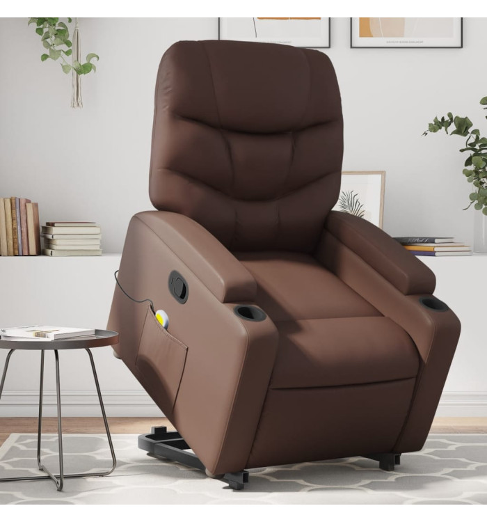 Fauteuil inclinable de massage Marron Similicuir | Mobilier & Déco