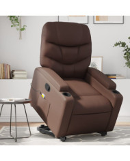 Fauteuil inclinable de massage Marron Similicuir | Mobilier & Déco