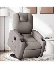 Fauteuil inclinable de massage Taupe Tissu | Mobilier & Déco