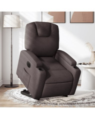 Fauteuil inclinable électrique marron foncé tissu | Mobilier & Déco