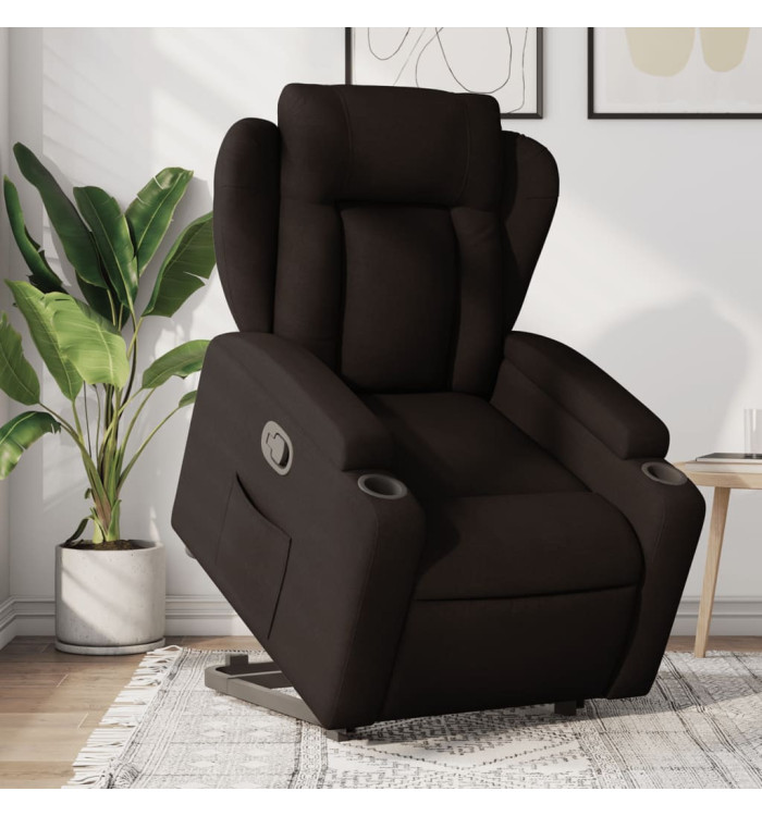 Fauteuil inclinable marron foncé tissu | Mobilier & Déco