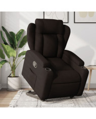 Fauteuil inclinable marron foncé tissu | Mobilier & Déco