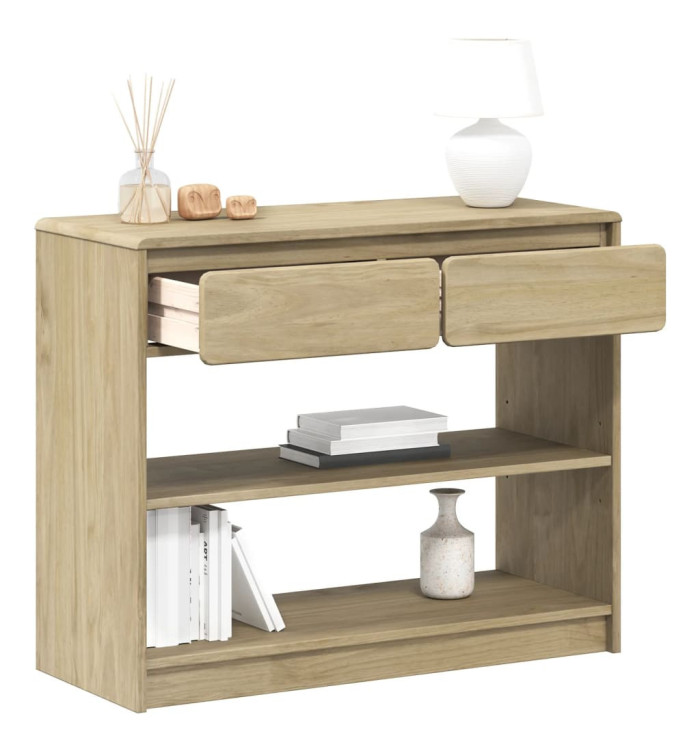 Table console SAUDA chêne 89,5x36,5x73 cm bois de pin massif | Mobilier & Déco