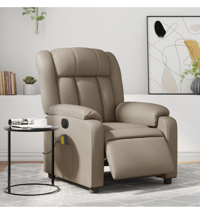 Fauteuil de massage inclinable électrique cappuccino similicuir | Mobilier & Déco