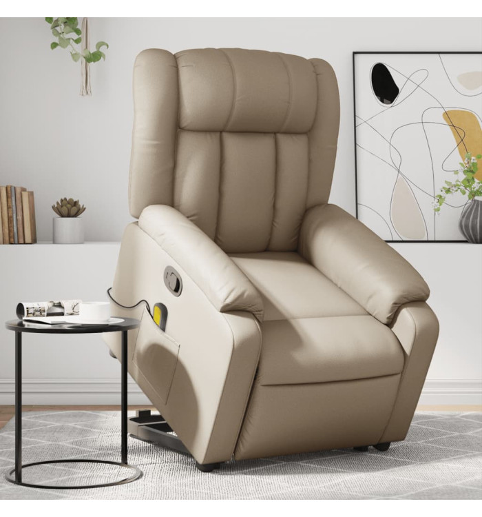Fauteuil inclinable de massage Cappuccino Similicuir | Mobilier & Déco