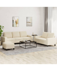Ensemble de canapés 3 pcs crème tissu | Mobilier & Déco