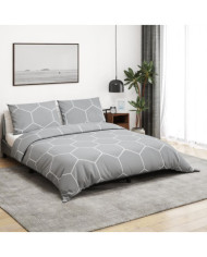 Ensemble de housse de couette Gris 240x220 cm Coton | Mobilier & Déco