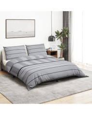 Ensemble de housse de couette Gris 155x220 cm Coton | Mobilier & Déco