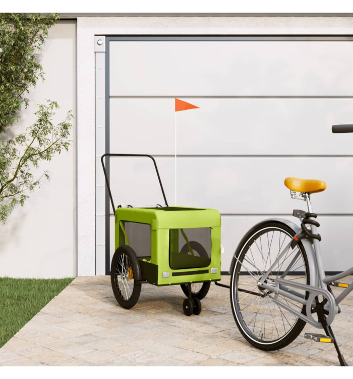 Remorque de vélo pour animaux de compagnie vert et noir | Mobilier & Déco