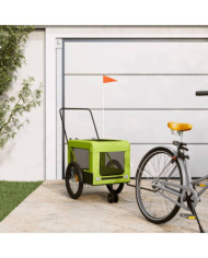 Remorque de vélo pour animaux de compagnie vert et noir | Mobilier & Déco