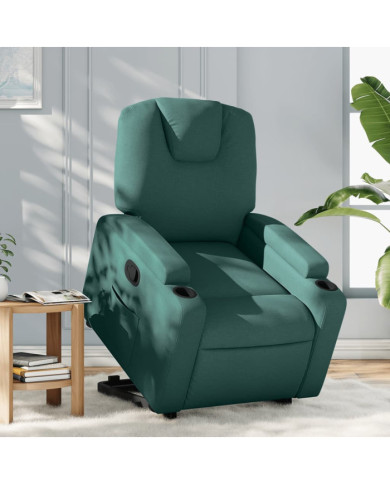 Fauteuil inclinable vert foncé tissu | Mobilier & Déco